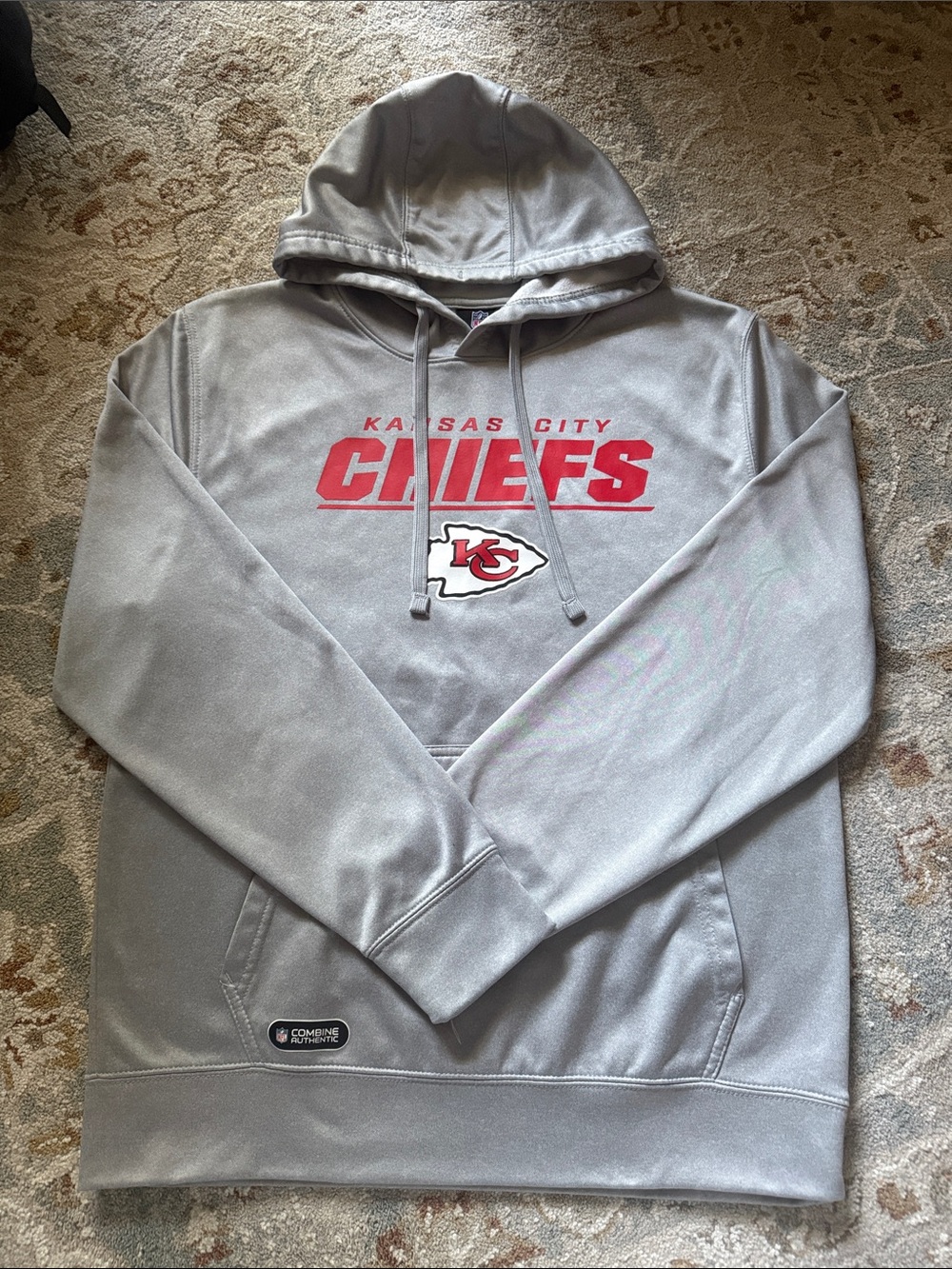 NFL Team Apparel Gray Authentic Hoodie sz M